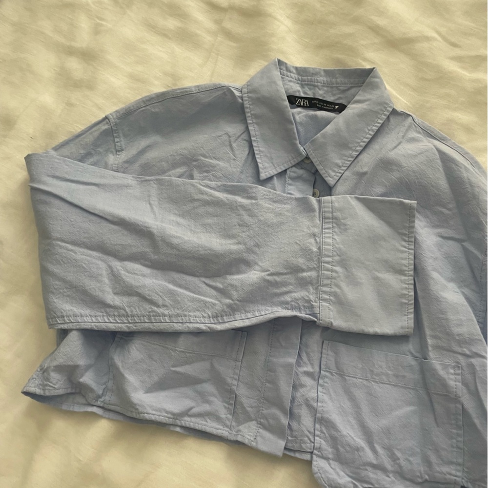 Zara cropped button down